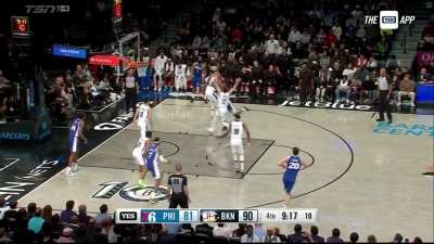[Highlight] Incredible passes from Cam Thomas &amp; Ben Simmons lead to Joe Harris' 6th three of the night! (with replay)