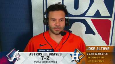 [Highlight] A-Rod to Altuve in the postgame interview: "We were talking last night, you striking out twice looking is so unusual for you..." Altuve cutting A-Rod off: "Yeah, but it's Charlie Morton."