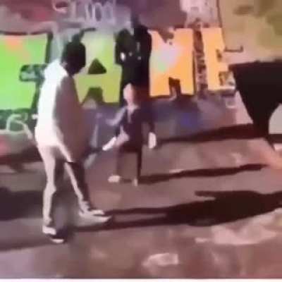 kid intimidating a guy