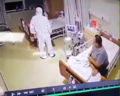 The Doctor came wearing PPE kit, the patient thaught him as a ghost ???..