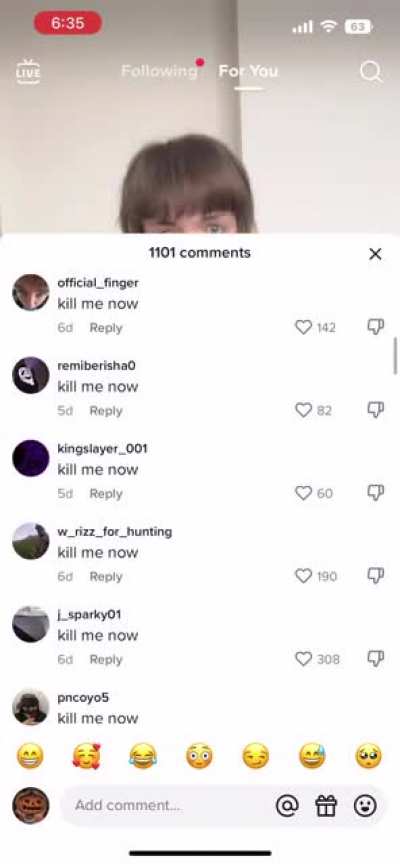 Over thousands of comments saying kill me now, I’ve been seeing this more and more lately.