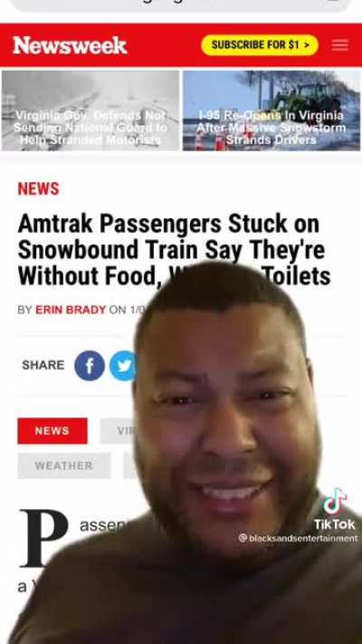 Dude's buys McDonald's for his Mom and everyone stuck on a train and Amtrak gets credit
