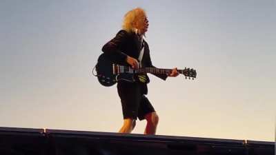 Brian Johnson(Vocalist) at 76 and Angus Young(Lead Guitar) at 69 still rocking harder than most people today! (clip from their ongoing tour)