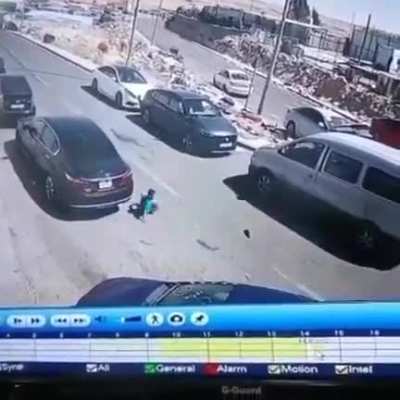 Careless kid almost gets run over
