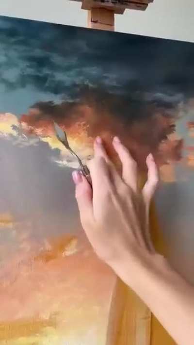 A calm that speaks louder than any storm. Maryna Voroshylo trying to paint the silence of freedom?
