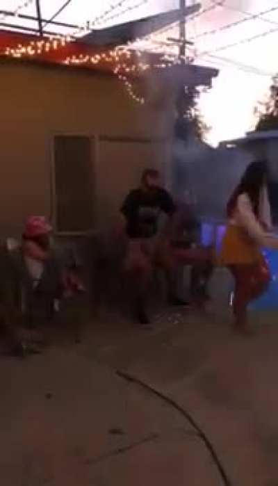 Lighting fireworks in your hand