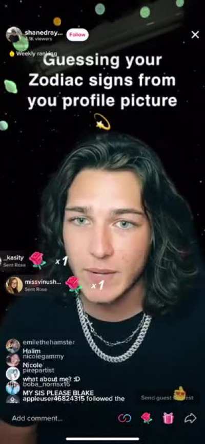 Guessing someones zodiac sign based on their profile photo and turning it into a rap?
