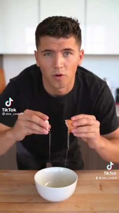 Cracking an egg