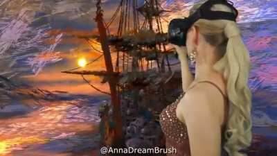 "An artist creates a drawing in VR" by AnnaDreamBrush