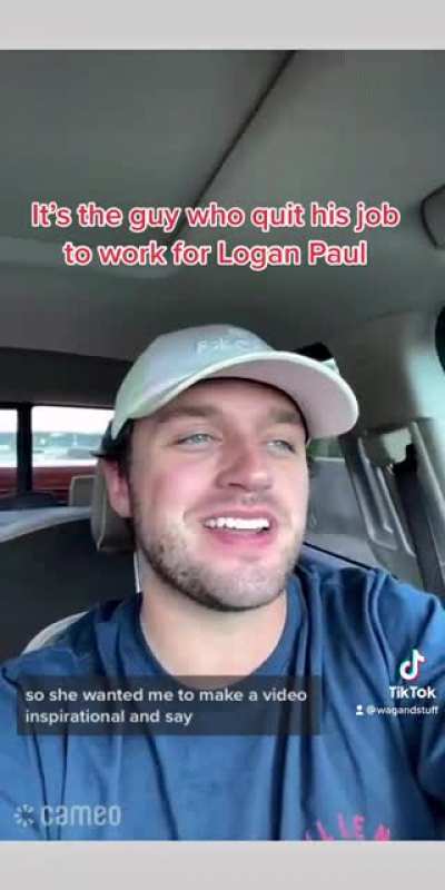 The guy who quit his job to try to work for Logan Paul is making Cameos now ??‍♀️