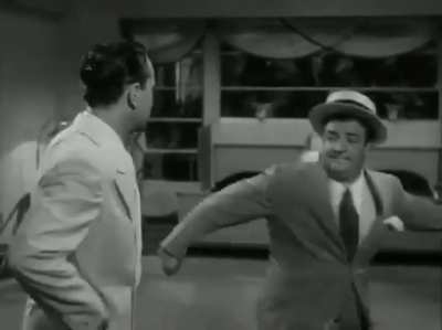 Bud Abbott and Lou Costello in their 1940 feature film debut, "One Night in the Tropics".