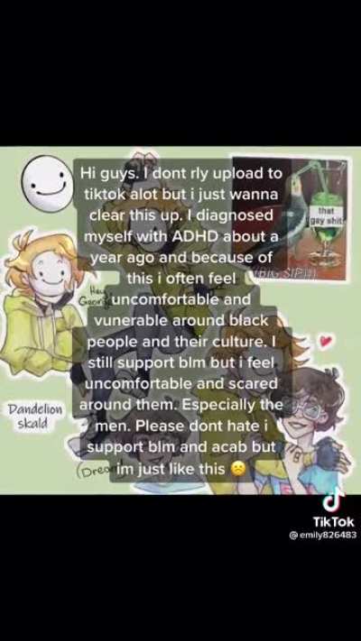 Person uses “self diagnosed ADHD” as an excuse for racism