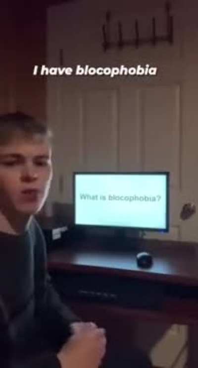 Looks like he has "cubophobia"