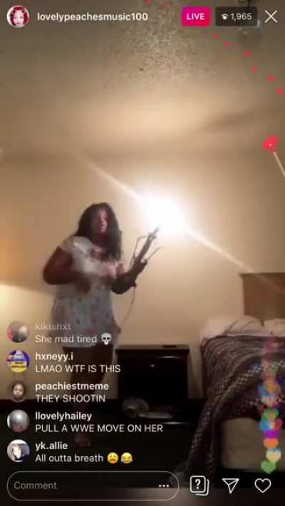 Fighting herself live