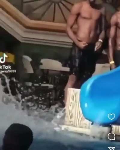 To dive into the pool