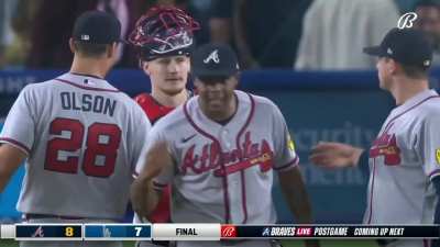 [Highlight] [Highlight] Raisel Iglesias strikes out Enrique Hernandez to record the save, Braves win 8-7.