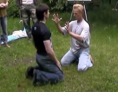 Using a mental energy shield to block an MMA fighter’s punch