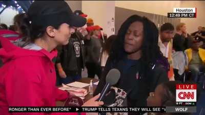 To interview a flood victim