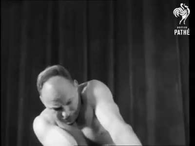Strongman routine in 1936. Alexander Zass.