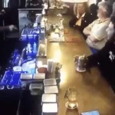 Skilled Barman Saves the Counter
