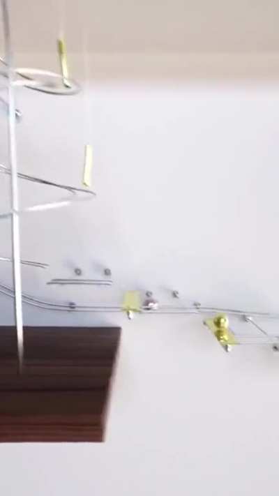 This amazing creation by David Scott is inspired by the movie "Titanic" and its theme song: two marbles, ideally Jack and Rose, musically bounce through a Rube-Goldberg like xylophone in an enchanting choreography.