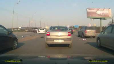 Car randomly blows up on the highway