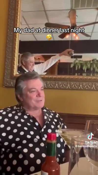 dad at a restaurant