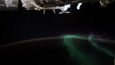 ? The Dancing Aurora as viewed from International Space Station (ISS) during the Horizon mission (time lapsed )