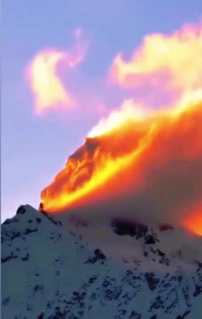 A fire on a freezing mountaintop