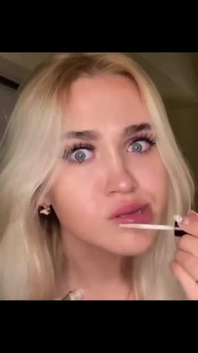 What is going on with her mouth movements ??
