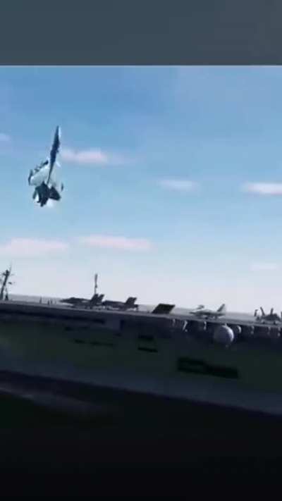 Fighter jet does a touch-and-go, without the touch