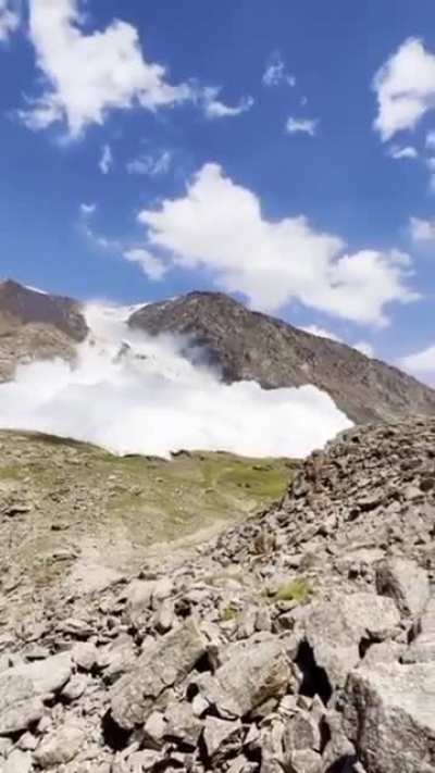 Caught in an avalanche two days ago in Kyrgyzstan, everyone survived.