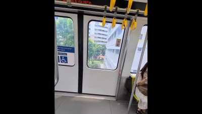 Train has windows that automatically blind when going past residential blocks