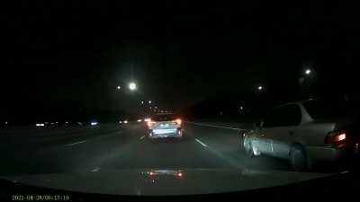 Dude break checks me - apparently I'm in the wrong merging between freeways into my own lane...