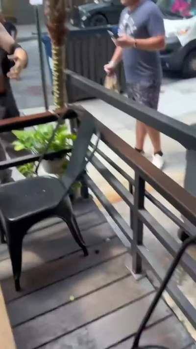 He was walking away though