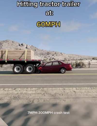 This is what happens when you hit a truck at 300 MPH