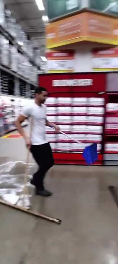 That squeegee work is intense