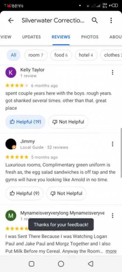 The Google maps reviews on this prison are just a sight to behold ?