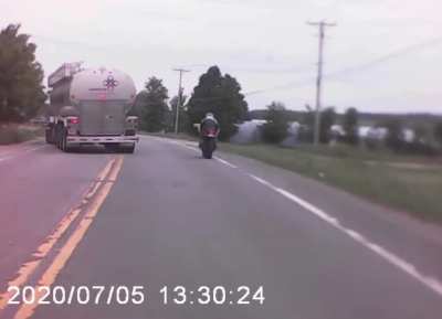 Motorcycle escapes death!