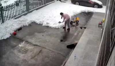To shovle snow off the driveway