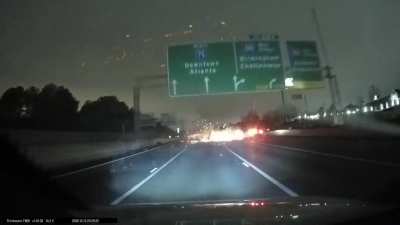 I-75 in Atlanta - The officer said "she was in a hurry to get to the club"... Sorry for the self-talking, first time this kind of thing has happened to me so I was hysterical.