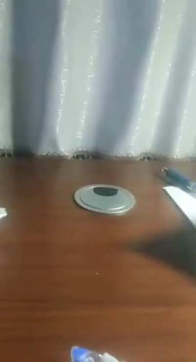 Not mine but clearly cat doesn't want that hole covered ??
