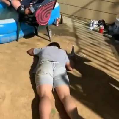 Trying to kick the chair