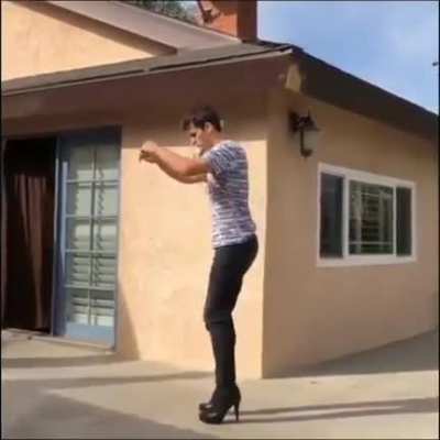 Doing a backflip in heels