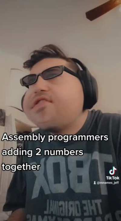 Assembly programmers adding two numbers together