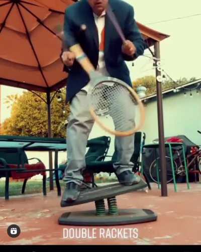 The introduction of that second racket was so smooth I had to watch it twice.
