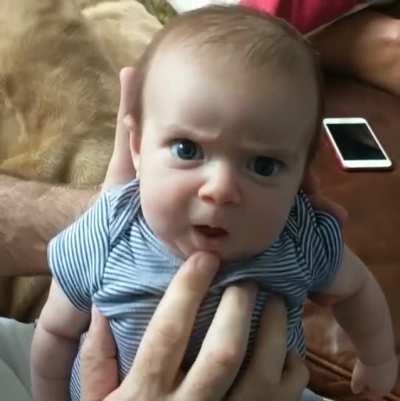 Dad dubbing for his infant ?