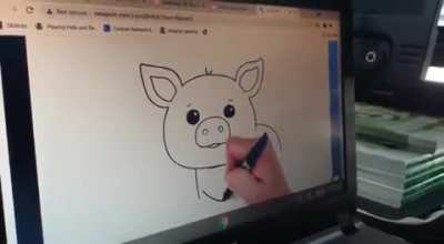 My little on doing drawing lessons...