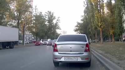 A bird crossed the street and an accident happened