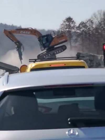 WCGW stopping on top of the bridge that you’re demolishing